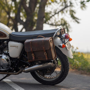 Trip Machine, Legacy Saddlebag set. Cognac TOURING LUGGAGE Tripmachine