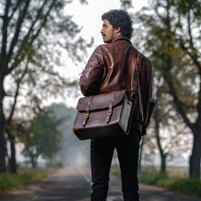 Trip Machine, Legacy Saddlebag set. Cognac TOURING LUGGAGE Tripmachine