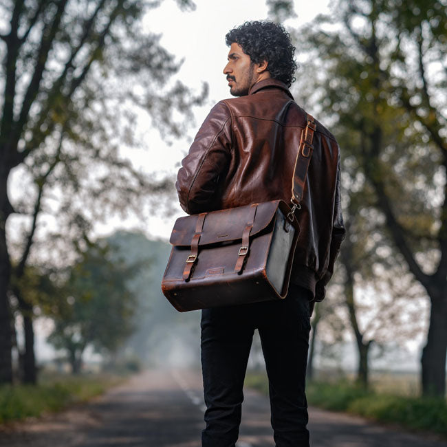 Trip Machine, Legacy Saddlebag set. Cognac TOURING LUGGAGE Tripmachine