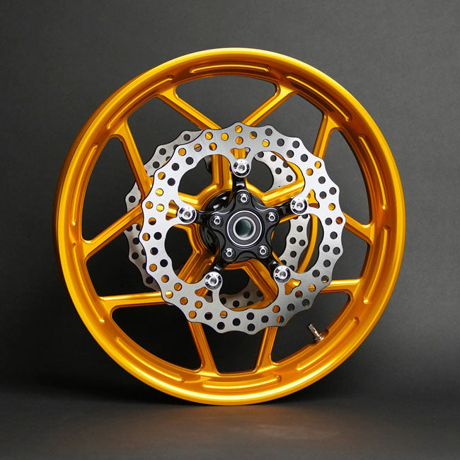 Arlen Ness Speed 5 Forged Wheels, Gold - 21 x 3.50" (RIM ONLY) Front Wheels 21 Inch Arlen Ness