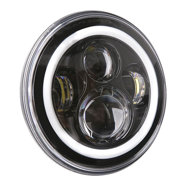 Bright, 7" LED headlamp. Chrome HEADLAMP LENSES Mcs