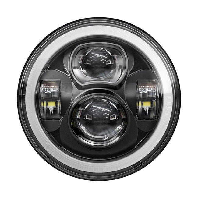 Bright, 7" Doubler LED headlamp unit. Black HEADLAMP LENSES Mcs