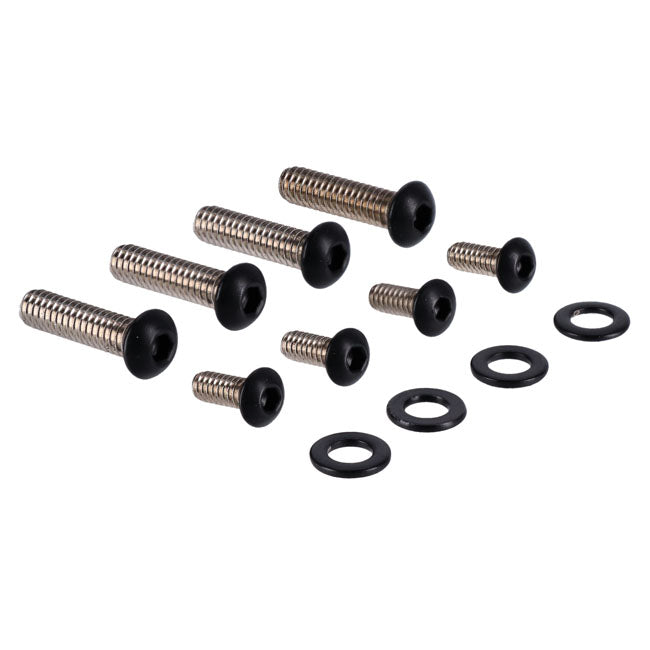 Screws4Bikes, bolt kit, handlebar switches. Matte black BUILDERS FASTENER SETS Screws4 Bikes
