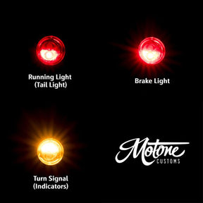 Motone, Pico LED 3-1 taillight/turn signal combo. Black TAILLIGHT/TURN SIGNALS COMBO Motone
