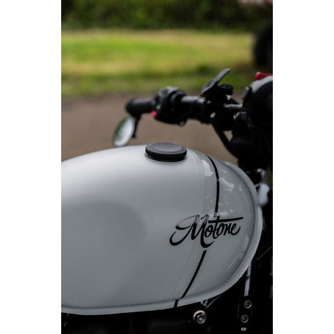 Motone, Jetson dished low profile gas cap. Black Gas Cap Motone