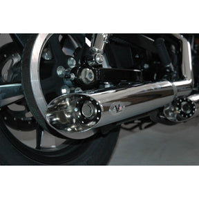 V Performance, 80mm Slash Cut slip-on mufflers. Chrome EXHAUST SLIP-ONS AND MUFFLERS V Performance