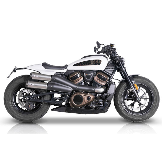 V Performance, 2-2 muffler set Sportster S. Silver EXHAUST SLIP-ONS AND MUFFLERS V Performance