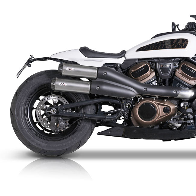 V Performance, 2-2 muffler set Sportster S. Silver EXHAUST SLIP-ONS AND MUFFLERS V Performance