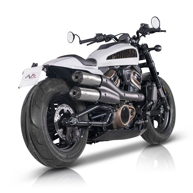V Performance, 2-2 muffler set Sportster S. Silver EXHAUST SLIP-ONS AND MUFFLERS V Performance