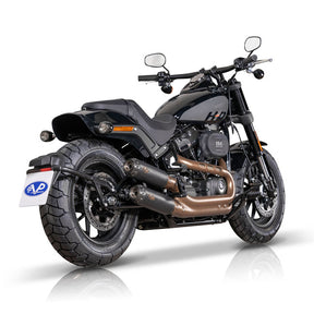 V Performance, ''Tracker'' slip-on muffler set Fat Bob. Black EXHAUST SLIP-ONS AND MUFFLERS V Performance