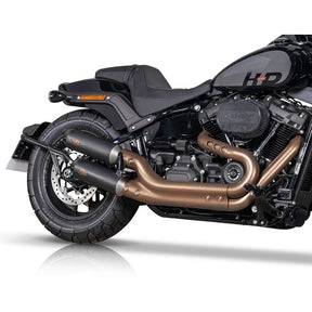 V Performance, ''Tracker'' slip-on muffler set Fat Bob. Black EXHAUST SLIP-ONS AND MUFFLERS V Performance