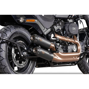 V Performance, ''Tracker'' slip-on muffler set Fat Bob. Black EXHAUST SLIP-ONS AND MUFFLERS V Performance