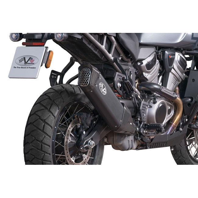 V Performance, Tourance slip-on muffler Pan America. Black EXHAUST SLIP-ONS AND MUFFLERS V Performance
