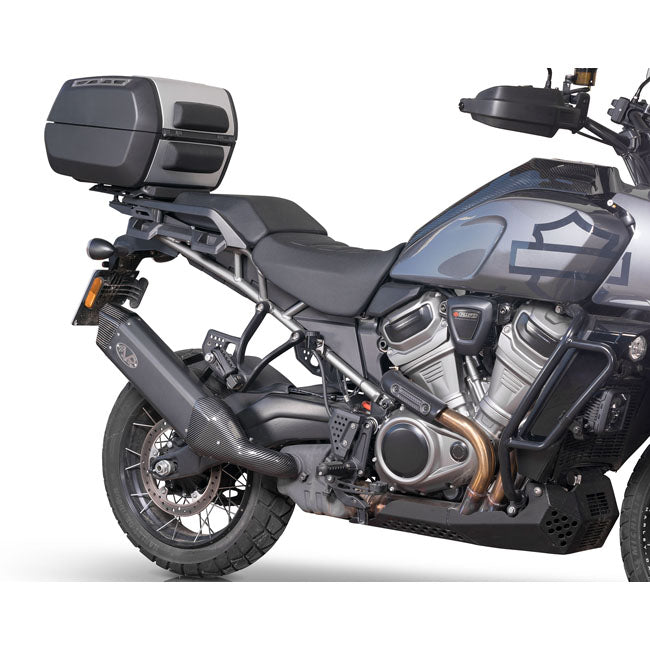 V Performance, Tourance slip-on muffler Pan America. Black EXHAUST SLIP-ONS AND MUFFLERS V Performance