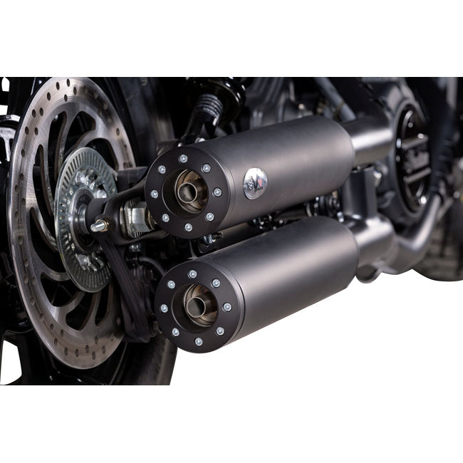 V Performance, Chubby 90mm slip-on muffler set. Black EXHAUST SLIP-ONS AND MUFFLERS V Performance
