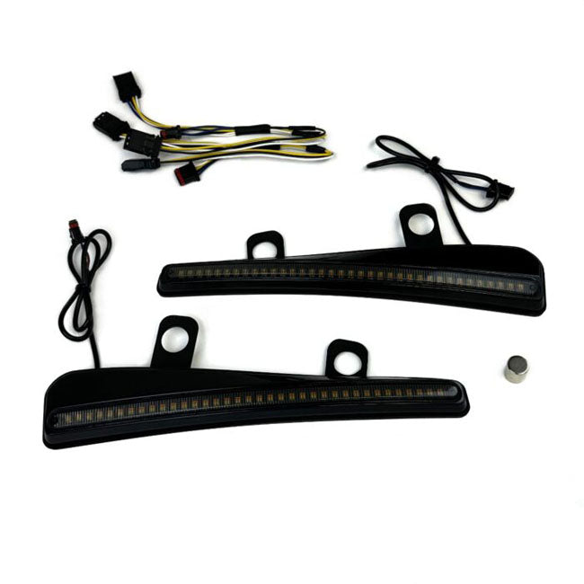 Custom Dynamics LED Windshield Trim with Turn Signals - 23+ Touring Light Strips Led Custom Dynamics