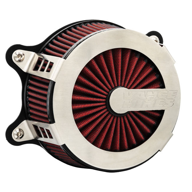 Vance & Hines Vo2 Cage Fighter Air Cleaner, Brushed - Touring Air Cleaner Vance & Hines