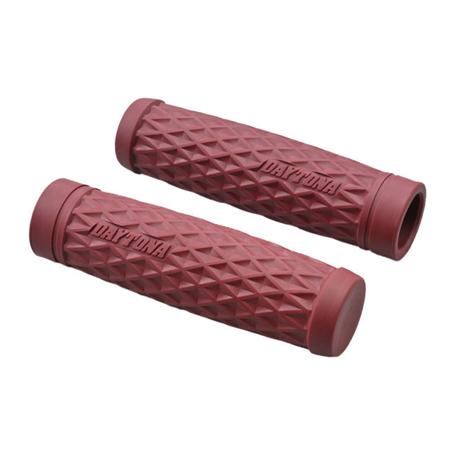 Daytona, 1" Grippy Grip set. GRID. Dark red GRIPS Daytona