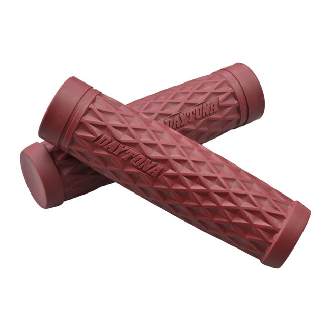 Daytona, 1" Grippy Grip set. GRID. Dark red GRIPS Daytona
