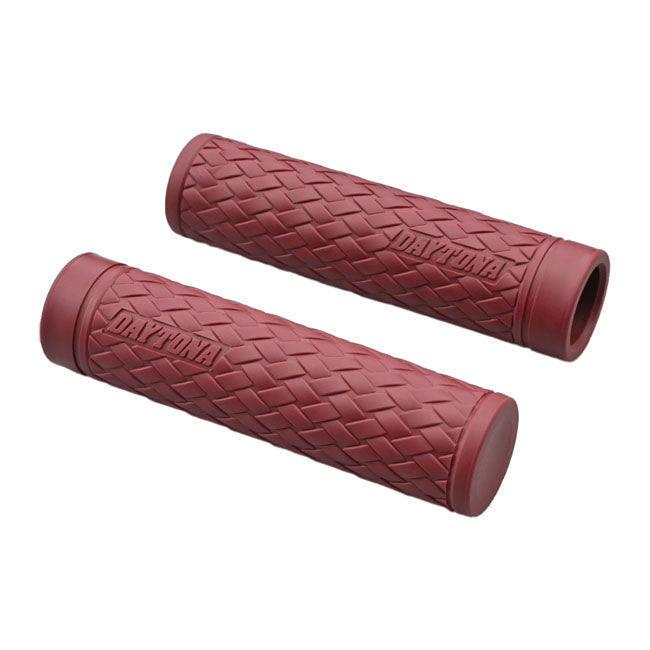 Daytona, 1" Grippy Grip set. KNIT. Dark red GRIPS Daytona