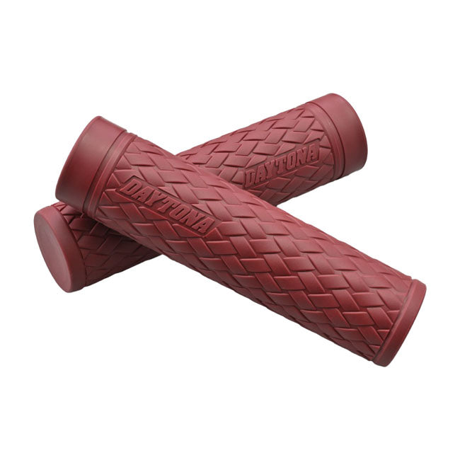 Daytona, 1" Grippy Grip set. KNIT. Dark red GRIPS Daytona