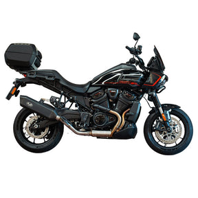 V Performance, Tourance slip-on muffler Pan America. Black EXHAUST SLIP-ONS AND MUFFLERS V Performance