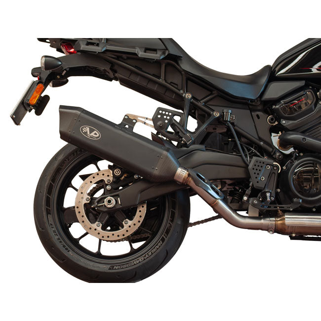 V Performance, Tourance slip-on muffler Pan America. Black EXHAUST SLIP-ONS AND MUFFLERS V Performance