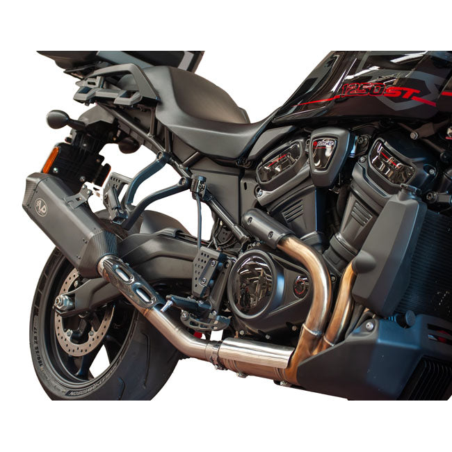 V Performance, Tourance slip-on muffler Pan America. Black EXHAUST SLIP-ONS AND MUFFLERS V Performance