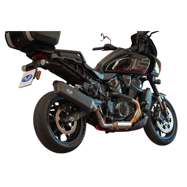 V Performance, Tourance slip-on muffler Pan America. Black EXHAUST SLIP-ONS AND MUFFLERS V Performance