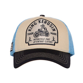 King Kerosin Motorcycle parts cap beige/light blue CAPS King Kerosin