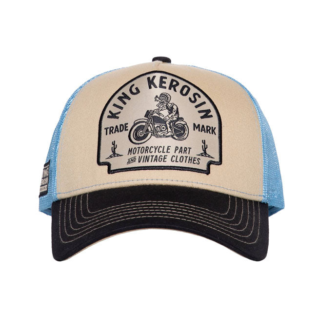 King Kerosin Motorcycle parts cap beige/light blue CAPS King Kerosin