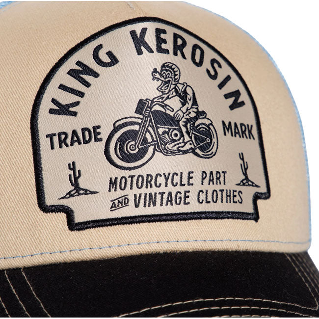 King Kerosin Motorcycle parts cap beige/light blue CAPS King Kerosin
