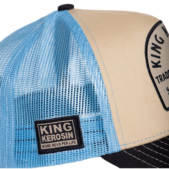 King Kerosin Motorcycle parts cap beige/light blue CAPS King Kerosin