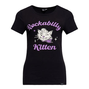 Queen Kerosin Rockabilly Kitten t-shirt black T-SHIRTS King Kerosin