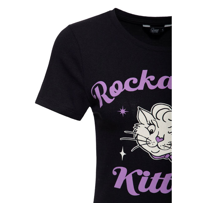 Queen Kerosin Rockabilly Kitten t-shirt black T-SHIRTS King Kerosin