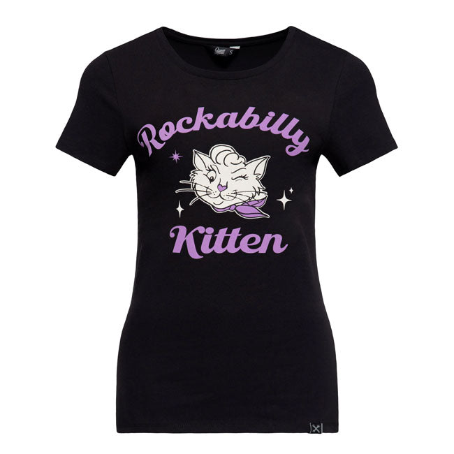 Queen Kerosin Rockabilly Kitten t-shirt black T-SHIRTS King Kerosin