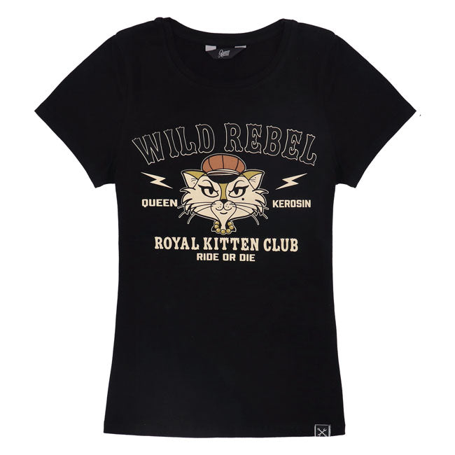 Queen Kerosin Royal Kitten Club t-shirt black T-SHIRTS King Kerosin