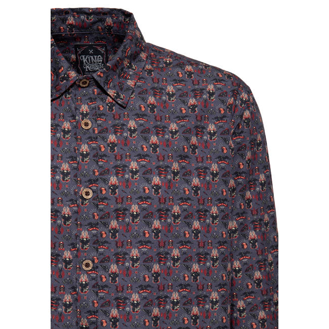 King Kerosin Kustom kulture shirt gray SHIRTS King Kerosin