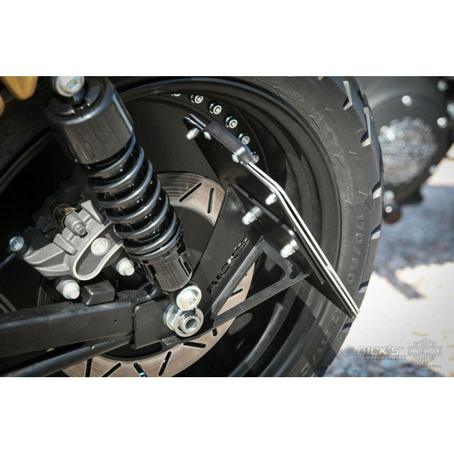 *14 DAYS EXTRA TRANSIT TIME* Rick''s Motorcycles, side mount License plate bracket short LICENSE PLATE HOLDERS Rick''S Motorcycles