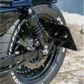 *14 DAYS EXTRA TRANSIT TIME* Rick''s Motorcycles, side mount license plate kit short.Black LICENSE PLATE HOLDERS Rick''S Motorcycles