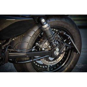 *14 DAYS EXTRA TRANSIT TIME* Rick''s Motorcycles, side mount license plate kit short.Black LICENSE PLATE HOLDERS Rick''S Motorcycles