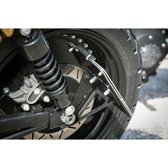 *14 DAYS EXTRA TRANSIT TIME* Rick''s Motorcycles, side mount license plate kit short.Black LICENSE PLATE HOLDERS Rick''S Motorcycles