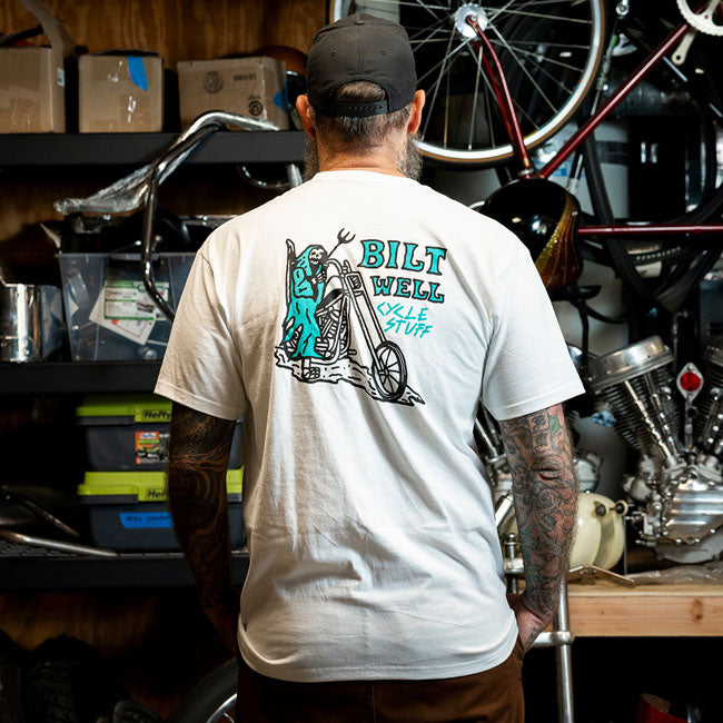 Biltwell Reaper t-shirt white T-SHIRTS Biltwell