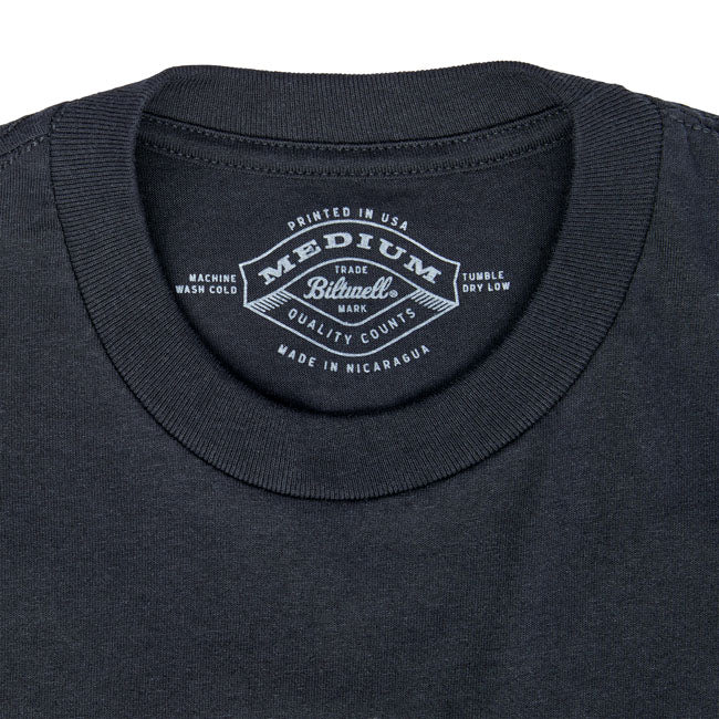 Biltwell Grey shield t-shirt black T-SHIRTS Biltwell