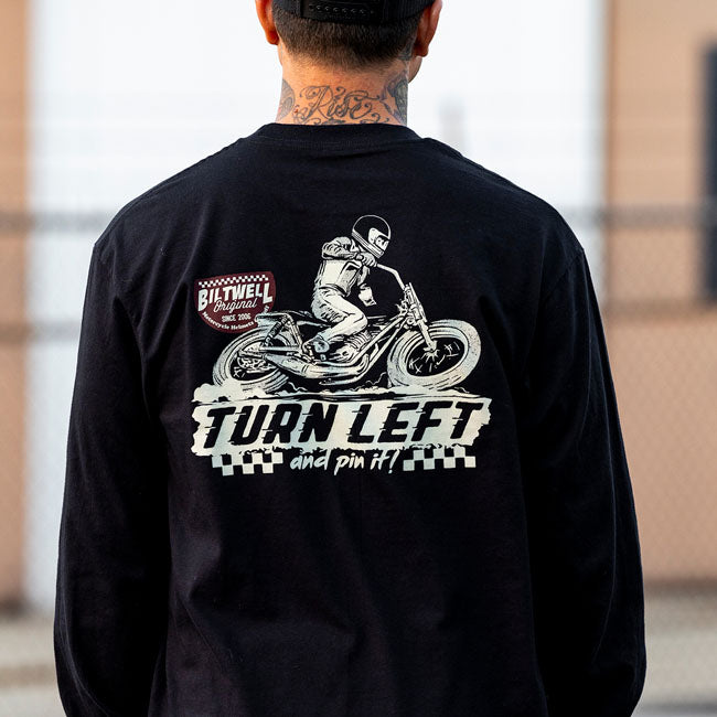 Biltwell Left turn long sleeve t-shirt black T-SHIRTS LONG SLEEVE Biltwell