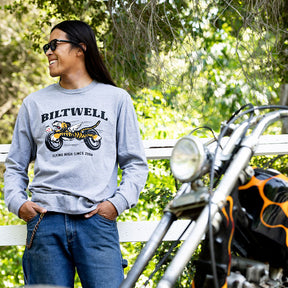 Biltwell Tiger long sleeve graphite T-SHIRTS LONG SLEEVE Biltwell