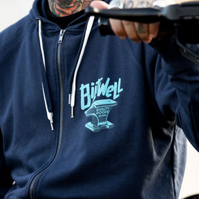 Biltwell Anvil zip hoodie blue HOODIES Biltwell
