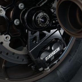Accossato, M8 Softail rear brake caliper bracket. Black BRAKE CALIPER BRACKETS Accossato
