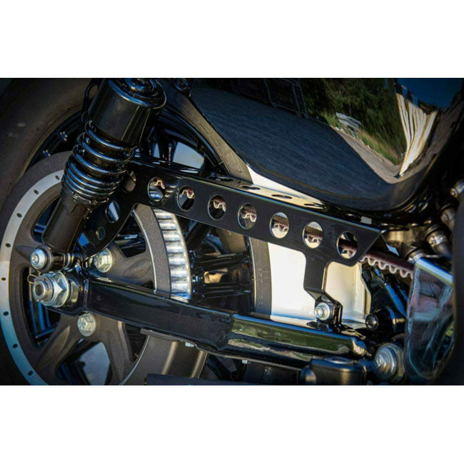 Rick''S Motorcycles, Belt Cover Round Holes. Gloss Black Belt Guards Rick's Motorcycles