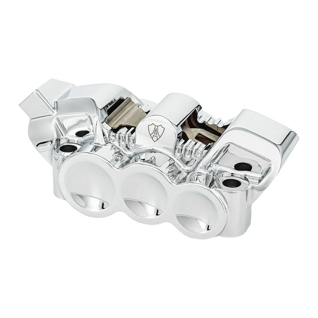 Arlen Ness, 6-p mono-block radial caliper. Left. Chrome BRAKE CALIPERS Arlen Ness
